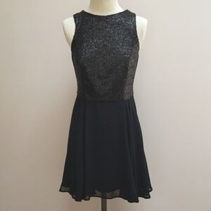 Atmosphere Black Racerback Sequin Skater Style Mini Dress, Size Small
